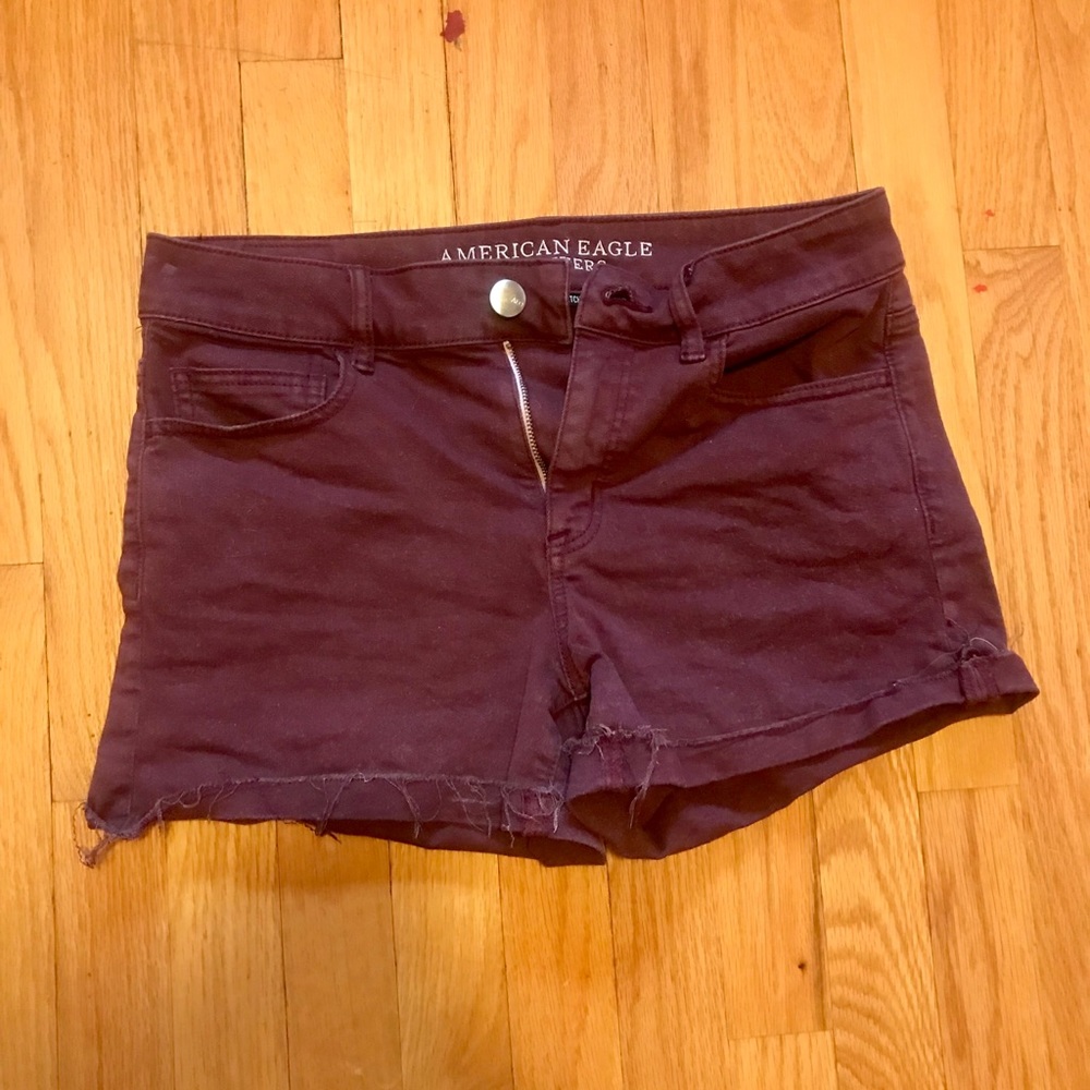 Maroon High-Rise Shorts